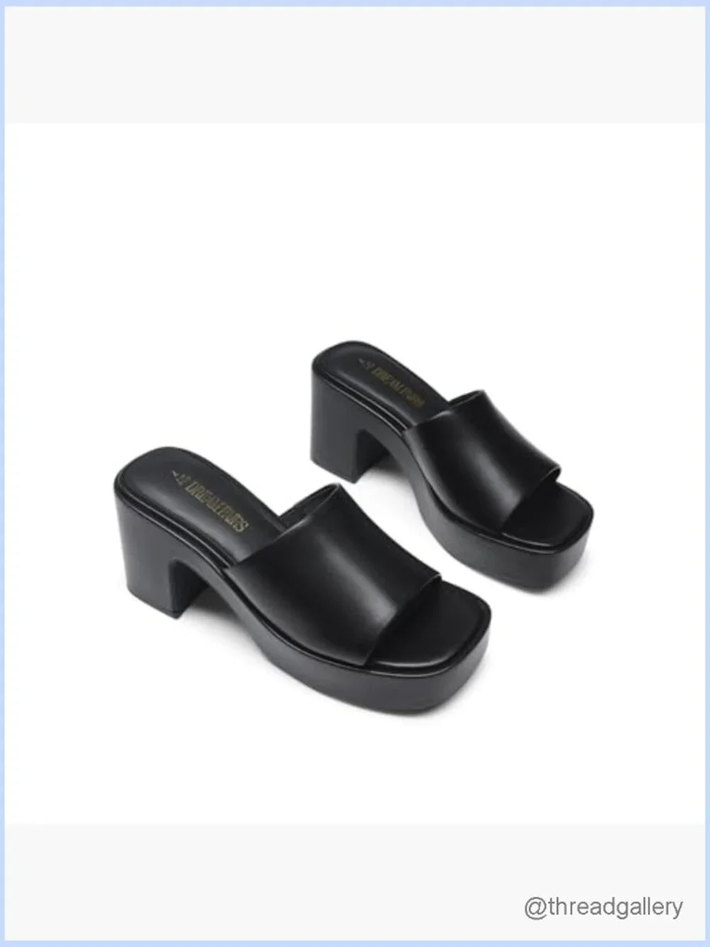 Chunky Platform Heels Square Open Toe Slip On Block Heel Sandals